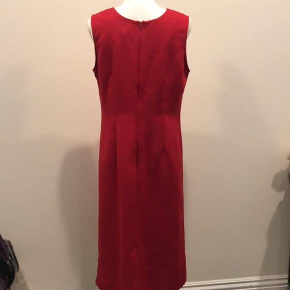 Fitted A-Line Dress Red Size Petite Medium - Picture 4 of 7